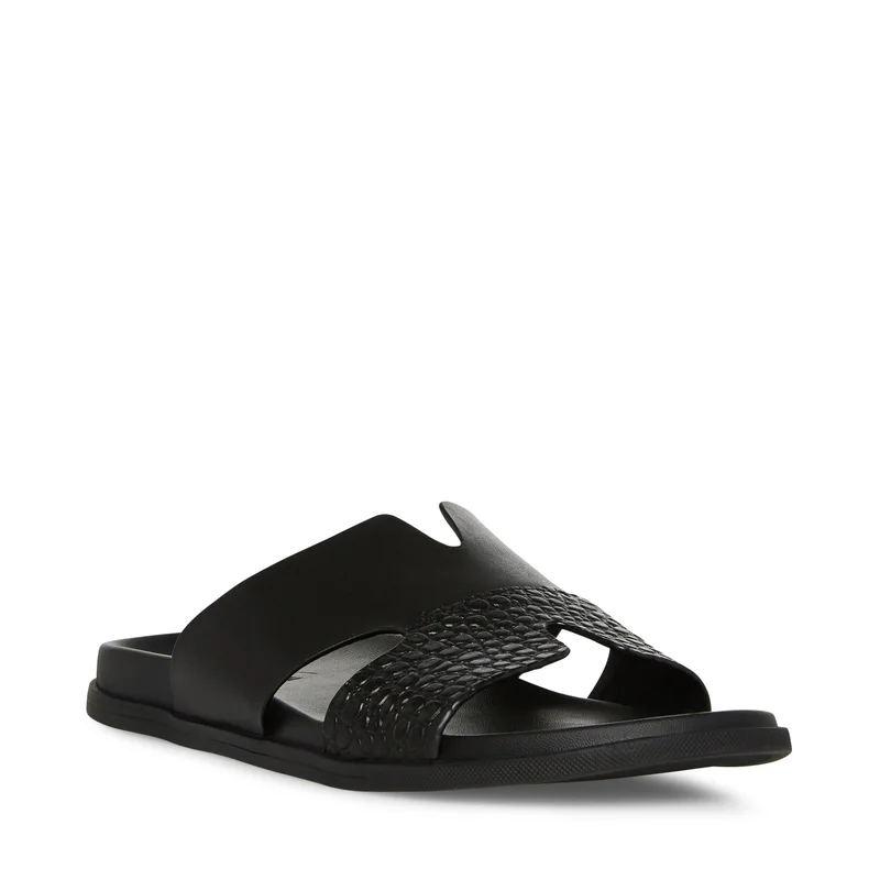 STEVE MADDEN Steve madden teleport black leather men's sandals